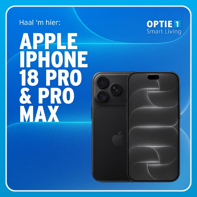 Marketinguiting voor de Apple iPhone 18 Pro en Pro Max bij Optie 1 Heemstede.