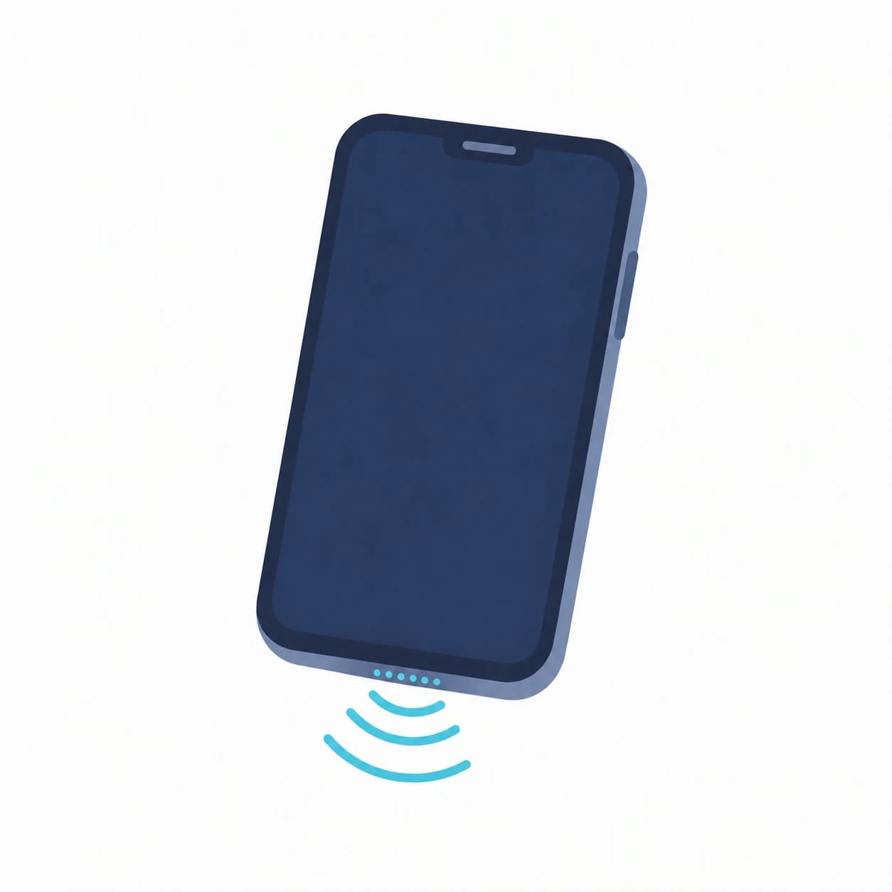 Abstracte illustratie van een telefoon met geluidsgolven uit de luidspreker